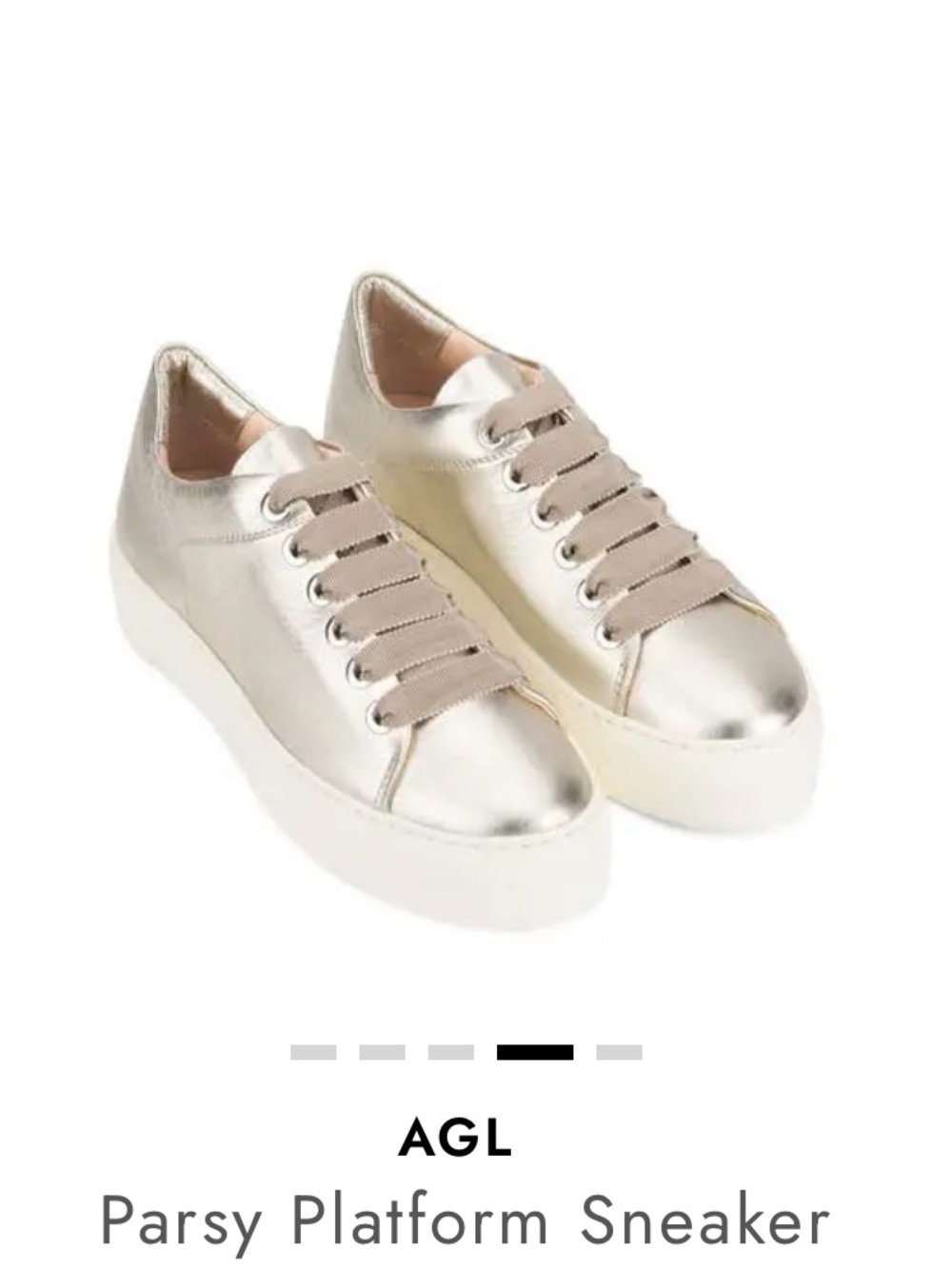 AGL Parsy Platform Sneaker women Sz 41 US 11 color:sandy-milk  with Brown Laces